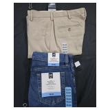 Men's pants size 30x32 and jeans size 32x34. New