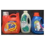 1.32 gal. Tide detergent, 87.5 fl oz Downey