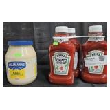 Hellmann's mayonnaise 64oz. 3- Heinz ketchup 44oz