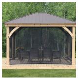 (MSRP: $499) Yardistry Meridian Gazebo Mesh Kit,