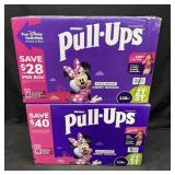 2- 128ct. Boxes of Huggies Pull-Ups Size 2T/3T