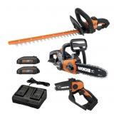 Worx 22' Hedge Trimmer, 5' Pruning Saw, 10'