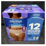 56ct. Box of Always Discreet Essentials Size L