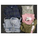Women's size Small dresses and denim pants suit.