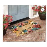 Floral Hello Coir Doormat, 23' ï¿½ 35', factory