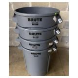 4- Rubbermaid Brute Trash Cans, 32 gal.