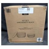 Set of 2 Wire Baskets, Black