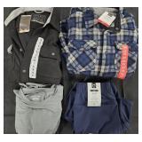 Men's size X-Small fleece shacket and size Small