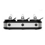Chefman Stainless Steel Triple Slow Cooker &