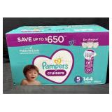144ct. Box of Pampers Size 5 Cruisers Diapers