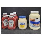 3- Heinz ketchup 44oz each. Hellmann's mayonnaise