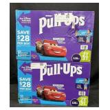 2- 128ct. Boxes of Huggies Pull-Ups Size 2T/3T
