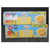 2- Dole Sliced Mango 20 individual cups per box
