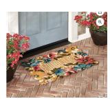 Floral Hello Coir Doormat, 23' ï¿½ 35', factory