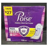 128ct. Box of Poise Fresh Protection Size 5 Pads