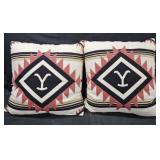 2 Yellowstone themed throw pillows