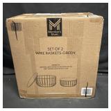 Set of 2 Wire Baskets, Green