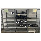 3 metal shelves, each: 36ï¿½ x 24ï¿½ x 72ï¿½ high,