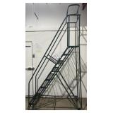 Rolling metal staircase, 58ï¿½ x 26ï¿½ x 114ï¿½ high