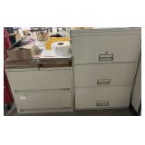 2 metal file cabinets, 30ï¿½ x 18ï¿½ x 26ï¿½-42ï¿½ high,