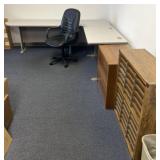 Corner desk, chair, 2-drawer file cabinet and
