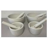 4 Coors mortar & pestles, 7ï¿½-11ï¿½ round