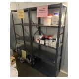2 metal shelves, 30ï¿½ x 16ï¿½ x 71ï¿½ high, contents