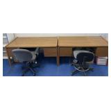 2 desks and 2 office chairs, 62ï¿½ x 30ï¿½ x 29ï¿½ high