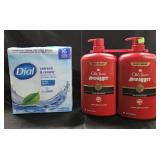 Dial antibacterial bar soap 16 bars. 2- Old Spice