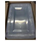 4pk. Clear Plastic Totes w: Lids, Light Damage
