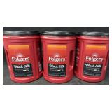 3- 40.3oz. Tubs of Folgers Black Silk Ground