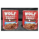 2- Wolf Brand Chili w/ No beans 106oz each