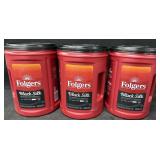 3- 40.3oz. Tubs of Folgers Black Silk Ground