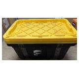 2pk. Black Plastic Totes w: Yellow Lids