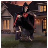 9' Pre-Lit Animated Graveyard Violinist