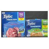 152 gal. Ziploc bags & 580 Ziploc sandwich bags