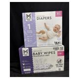 164ct. Box of Premium Size 1 Diapers