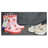 Kid's size 2/3 Rain boots and size 2 Eddie Bauer