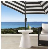 (MSRP: $180) 24' Medium White Umbrella Table
