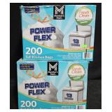 2- Power Flex 13 gallon trash bags 200 count each