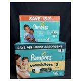 180ct. Box of Pampers Swaddlers Size 2 Diapers