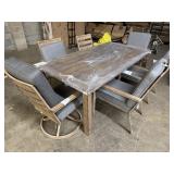 7-Pc. Metal Outdoor Patio Table Set w/ 6 Chairs
