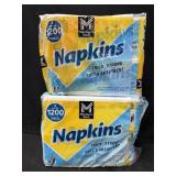 2- 1200ct. Bags of Napkins