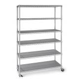 6-Tier NSF Heavy Duty Wire Shelving, 47.75' W x