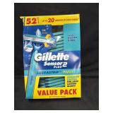 52ct. Box of Gillette Sensor Plus 2 Lubrastrip