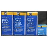 540 dairy relief caplets & 200 Acid-Pep tablets