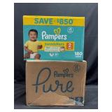180ct. Box of Pampers Size 2 Swaddlers Diapers