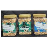 3- Whole Cashews 33oz each