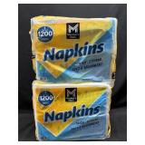2- 1200ct. Bags of Napkins