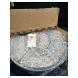 8pc. Outdoor Lazy Susan Serve Set, Cobalt